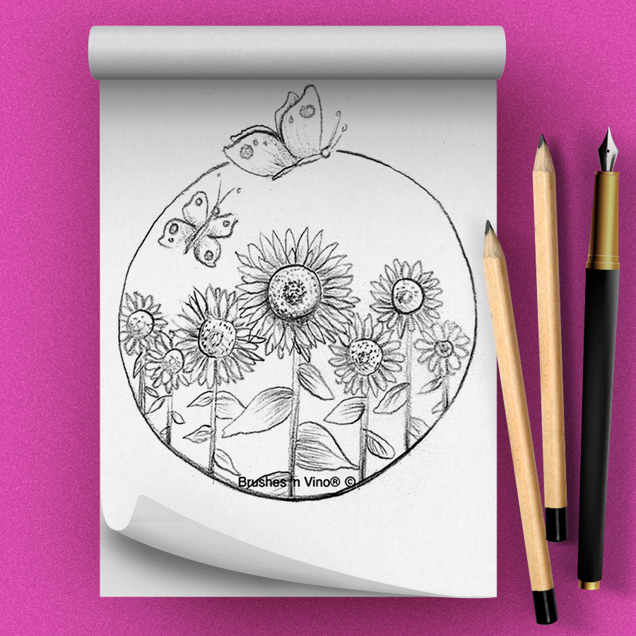 Sunflowers Drawing Class
